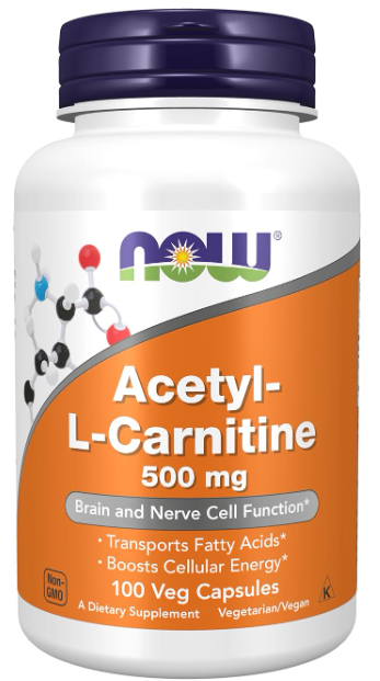 Acetyl L-Carnitine 500 mg. 100 capsules. NOW Foods