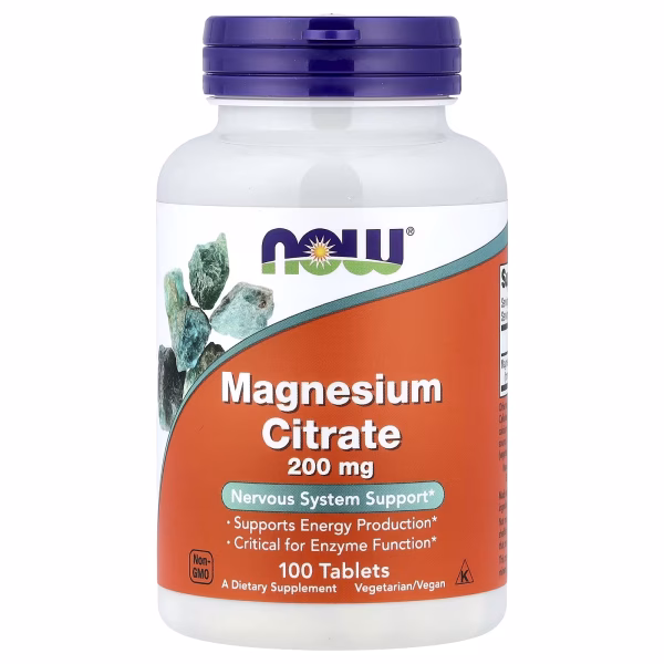 Magnesium Citrate 200 mg 100 tab. NOW Foods