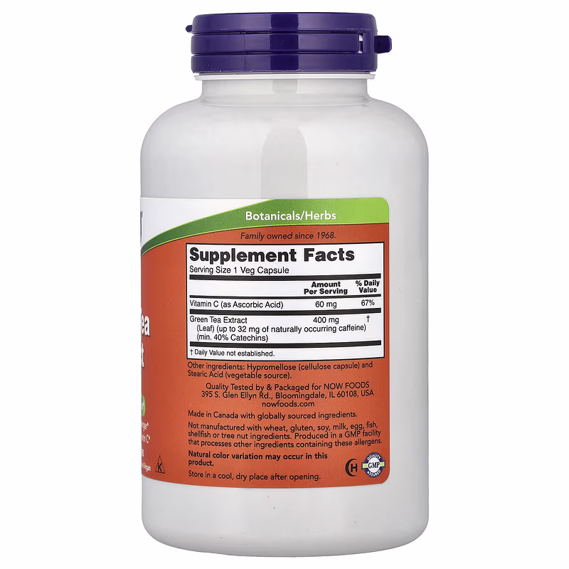 Green Tea Extract 400 mg. 100 kapsula. NOW Foods - Image 2