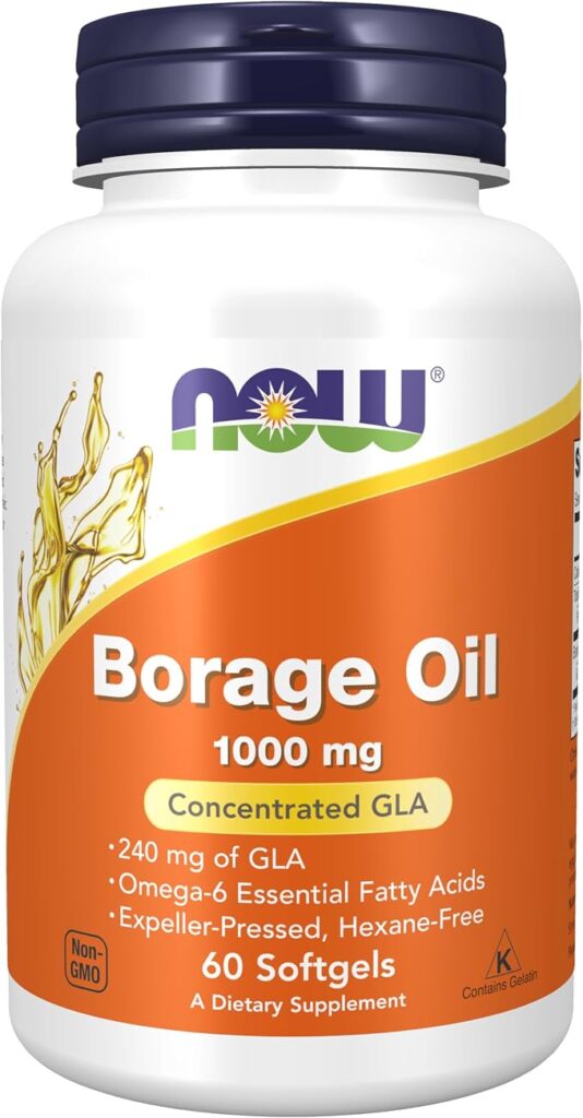 Borage Oil. 1000 mg. 60 softgel kapsula. NOW Foods