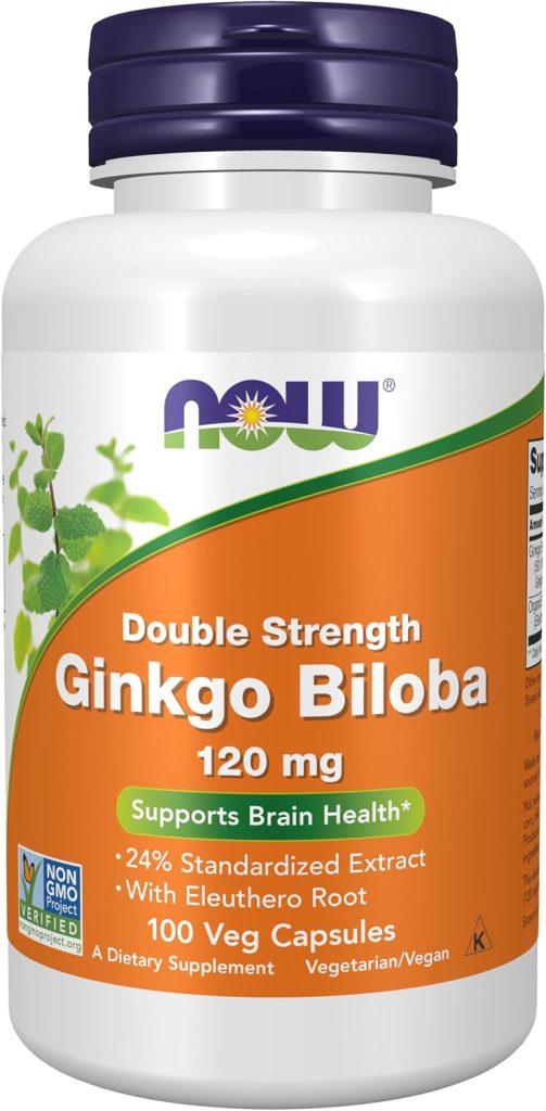 Ginkgo Biloba 120 mg. 100 kapsula. NOW Foods