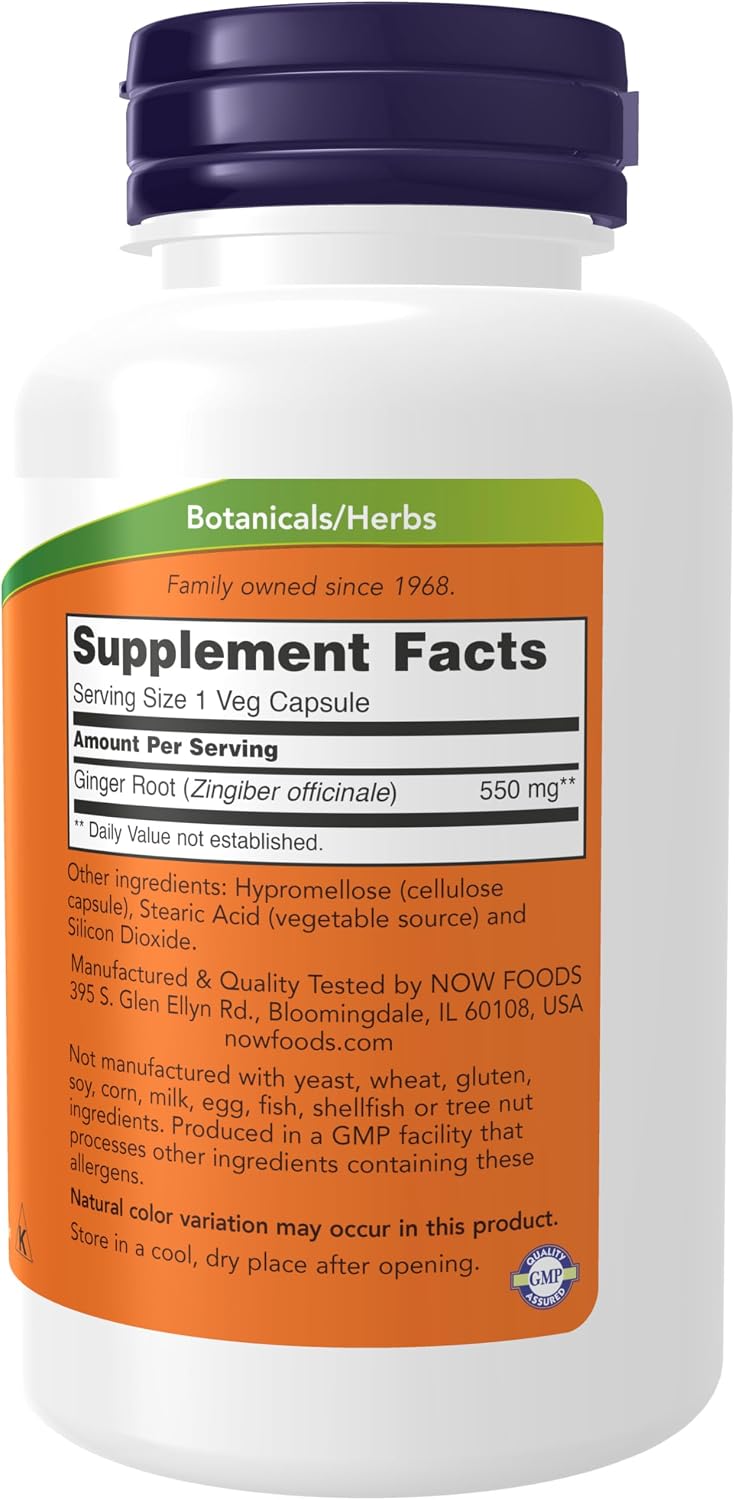 Ginger Root 550 mg. 100 kapsula. NOW Foods - Image 2