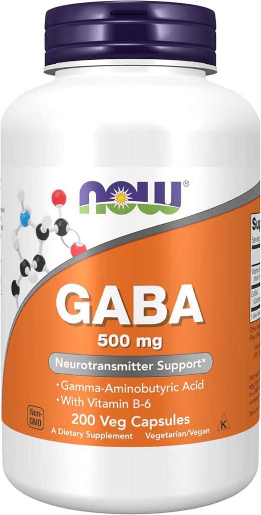 GABA. 500 mg. 200 kapsula. NOW Foods