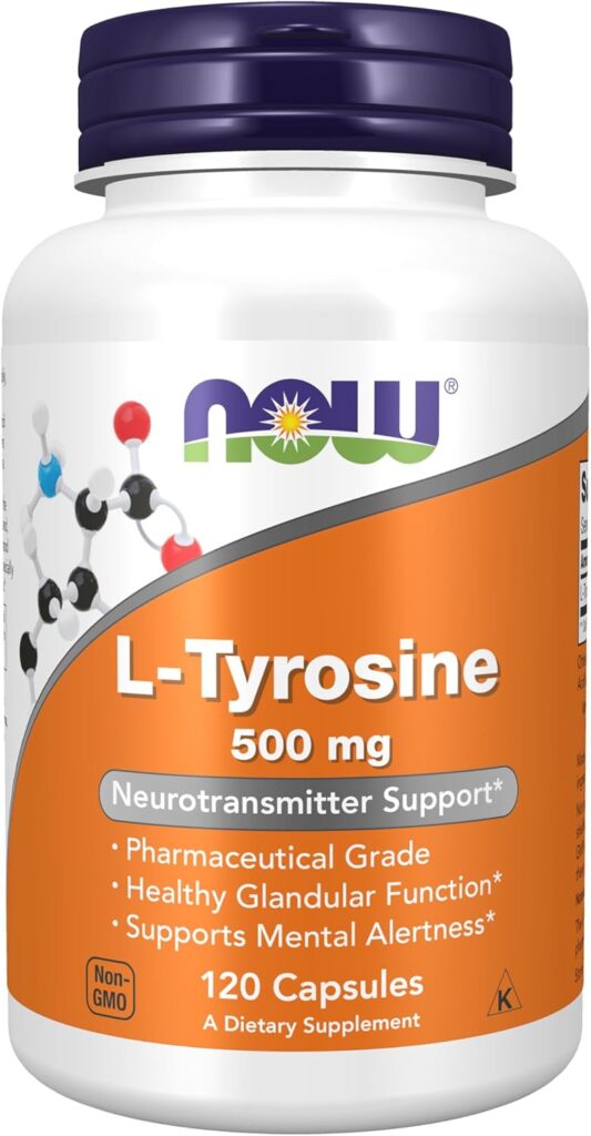L-Tyrosine 500 mg. 120 kapsula. NOW Foods
