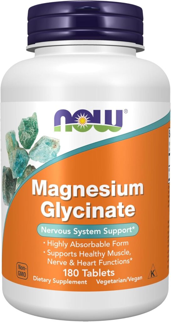 Magnesium Glycinate 180 tableta. NOW Foods