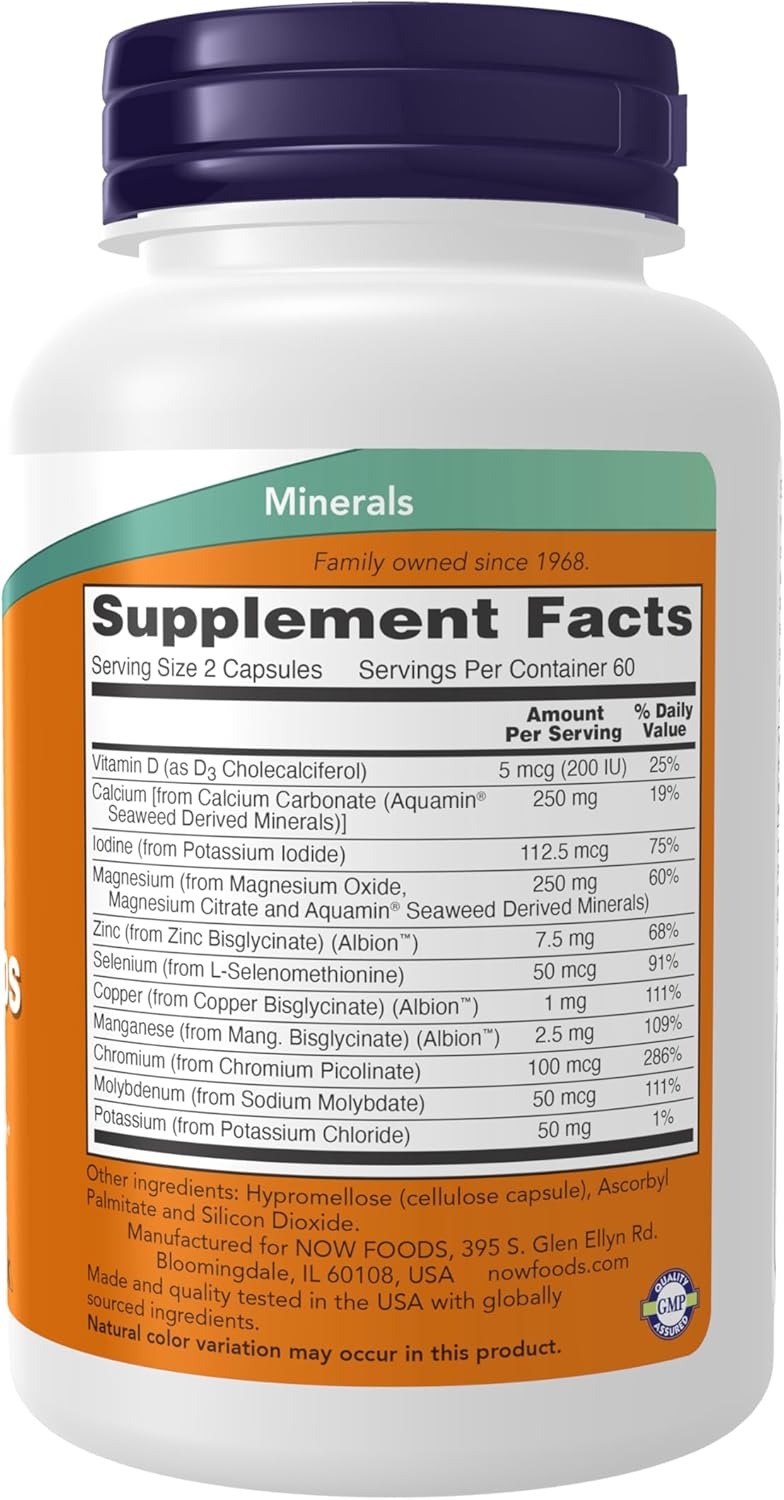 Full Spectrum Mineral. 120 kapsula. NOW Foods - Image 2