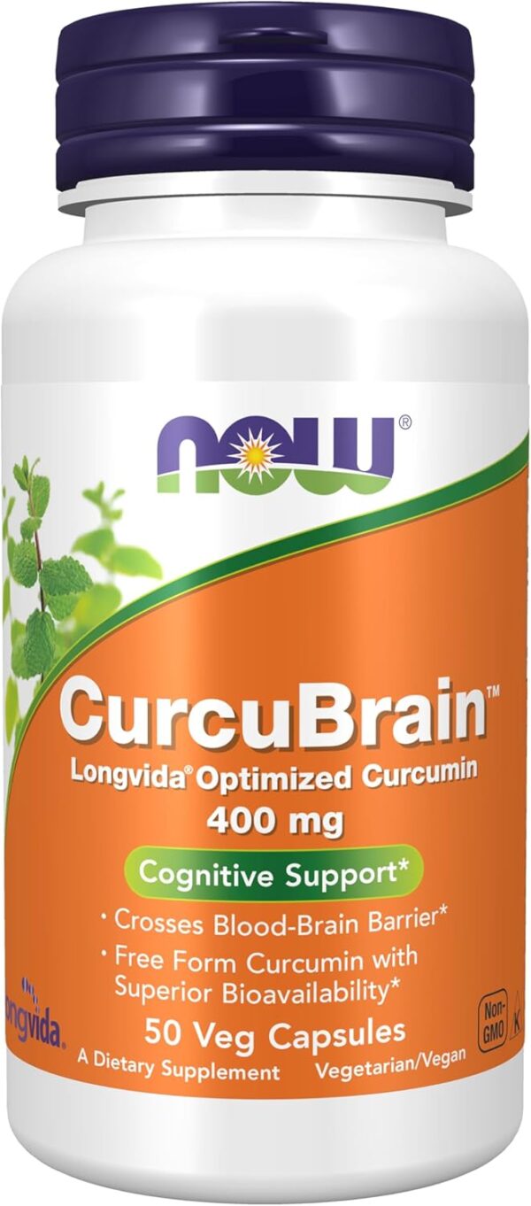 Curcubrain. 400 mg. 50 kapsula. NOW Foods