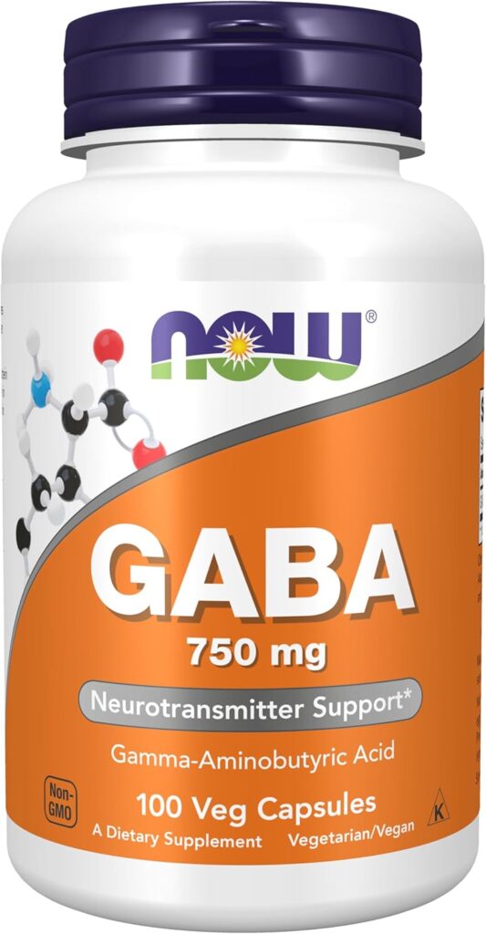 GABA 750 mg. 100 kapsula. NOW Foods