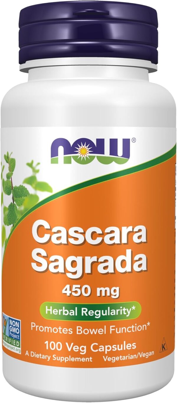 Cascara Sagrada. 450 mg. 100 kapsula. NOW Foods