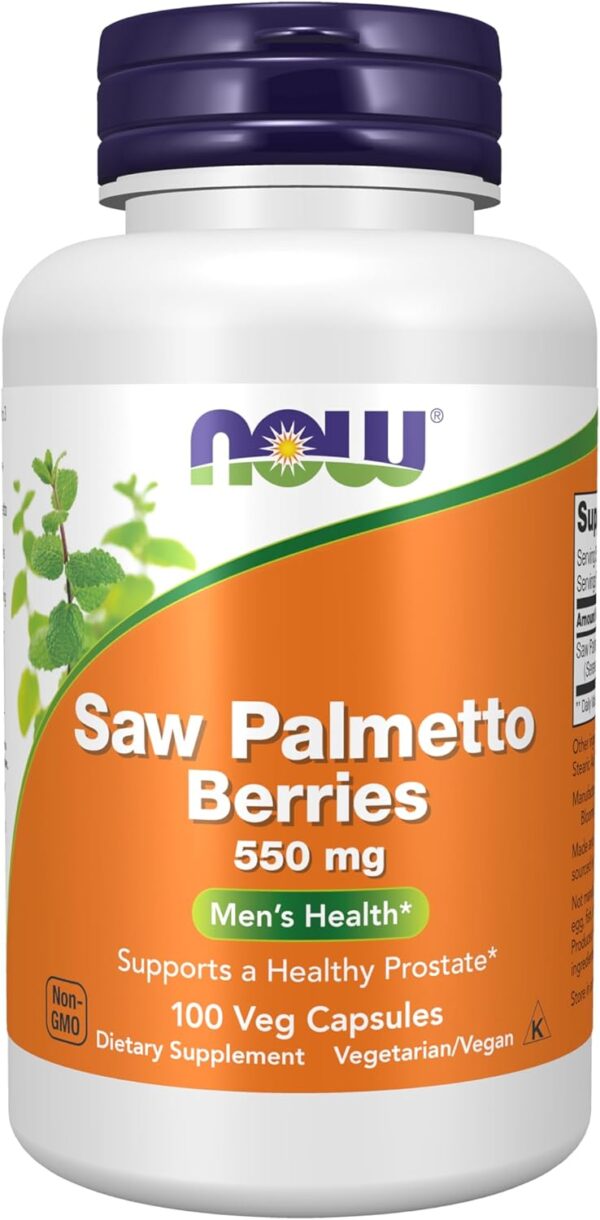 Saw Palmetto Berries. 550 mg. 100 kapsula. NOW Foods