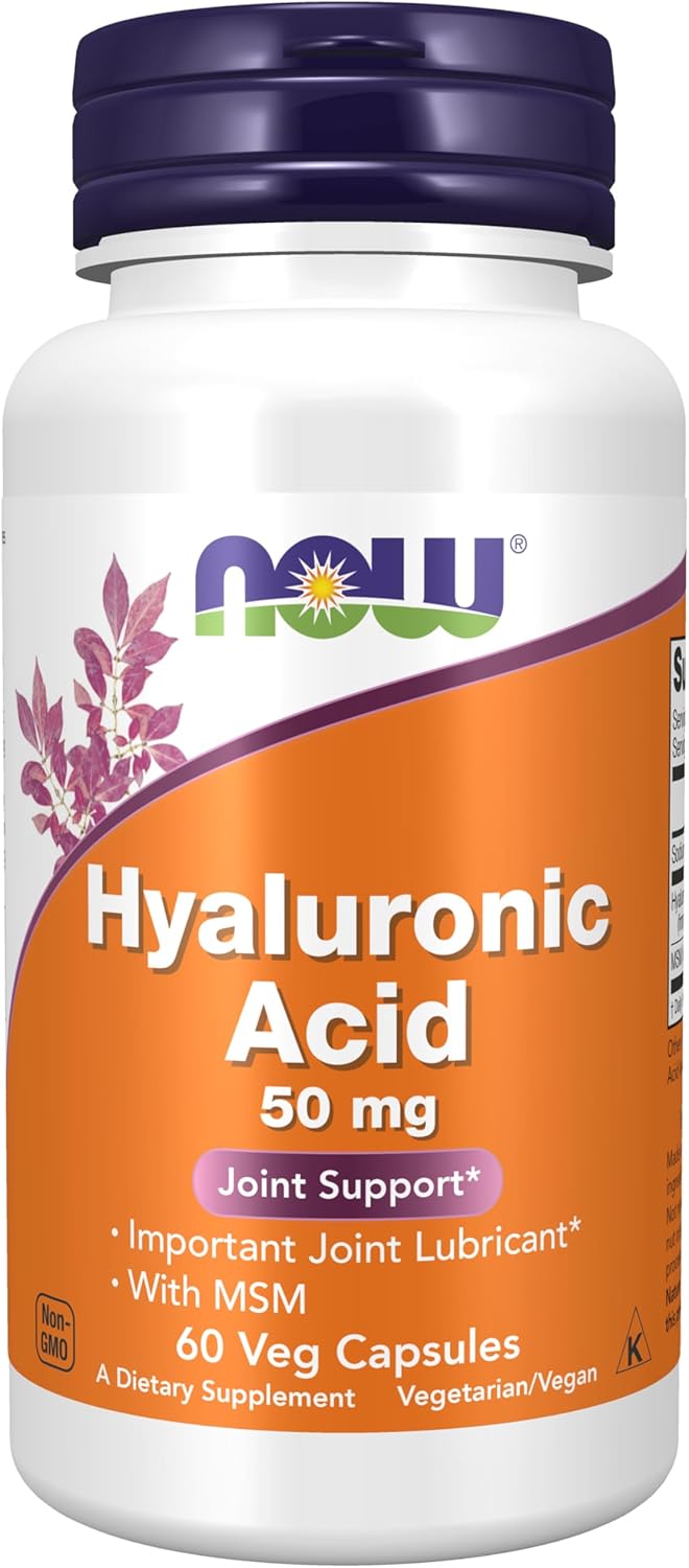 Hyaluronic Acid With MSM. 60 kapsula. NOW Foods