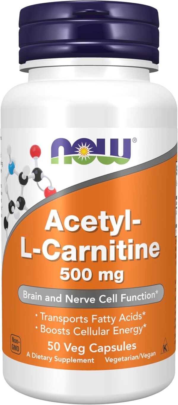 Acetyl L-Carnitine. 500 mg. 50 kapsula. NOW Foods
