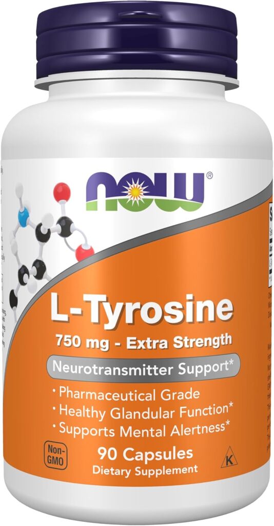 L-Tyrosine 750 mg. 90 kapsula. NOW Foods