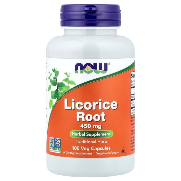 Licorice Root 450 mg. 100 kapsula. NOW Foods