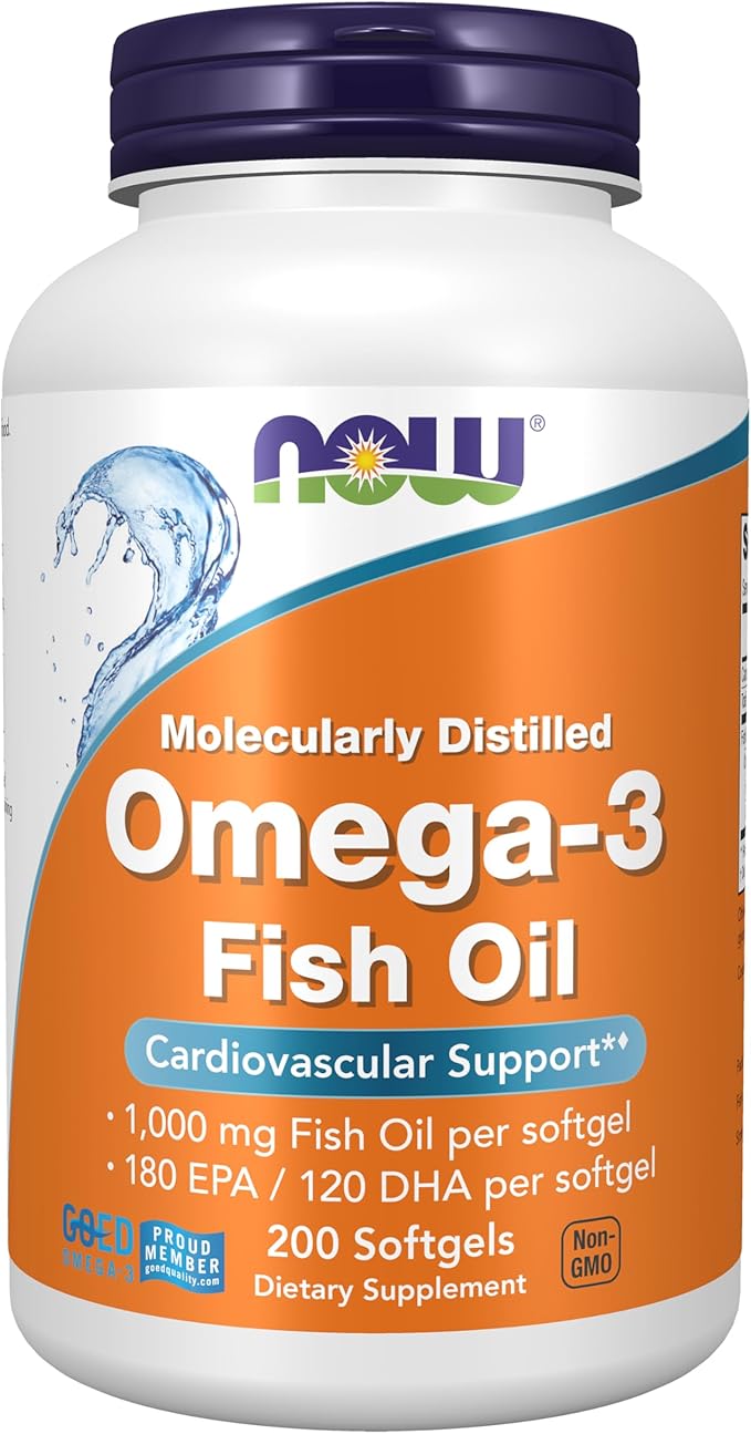 Omega 3 Molecularly Distilled 200 softgels NOW Foods