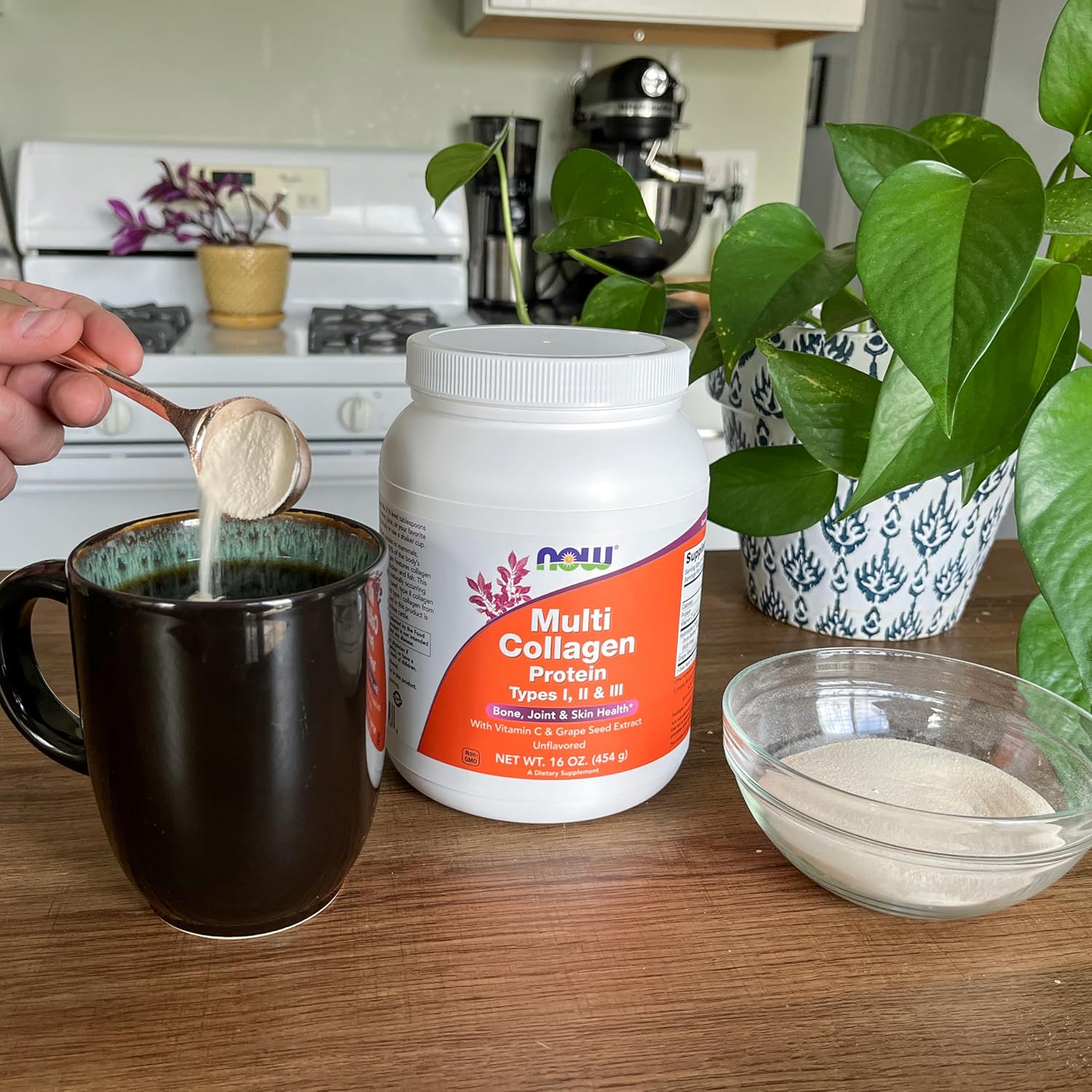 Multi Collagen Protein Type I II III Powder 454 g NOW Foods - Image 4
