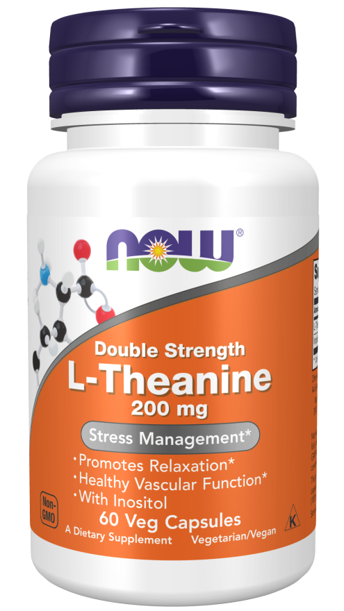 L-Theanine Double Strength 200 mg 60 caps NOW Foods