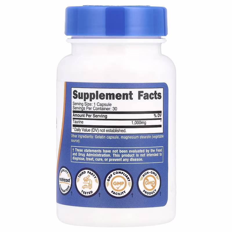 Taurine 1000 mg 30 caps Nutricost - Image 2