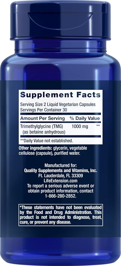 TMG 500mg 60caps Life Extension - Image 2