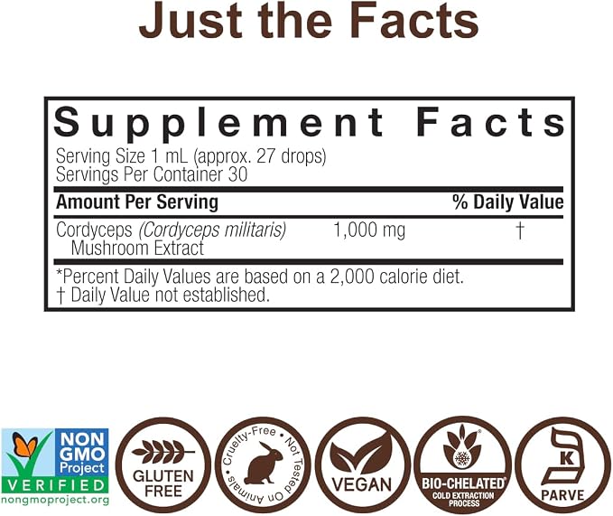 Cordyceps Extract 1000 mg 30 ml Nature's Answer - Image 2