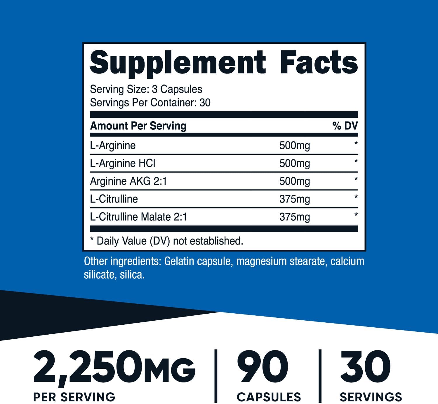 Nitric Oxide Booster 750 mg 90 caps Nutricost - Image 2