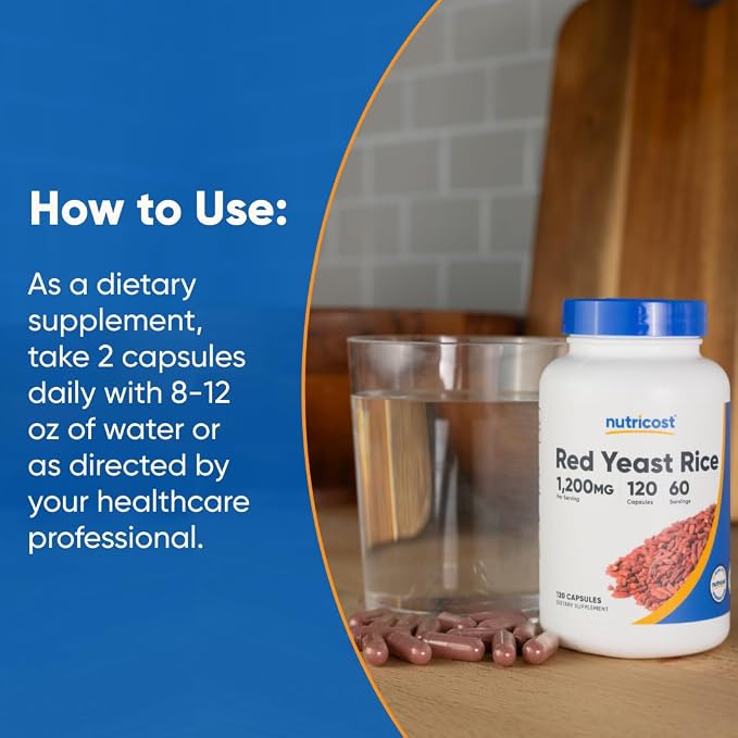 Red Yeast Rice 1200 mg 120 caps Nutricost - Image 7