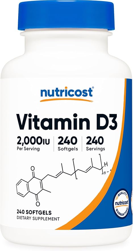 Vitamin D3 2000 IU 240 softgels Nutricost