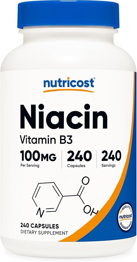 Vitamin B3 Niacin 100 mg 240 caps Nutricost