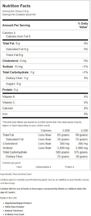Xanthan Gum Powder 170 g NOW Foods - Image 2