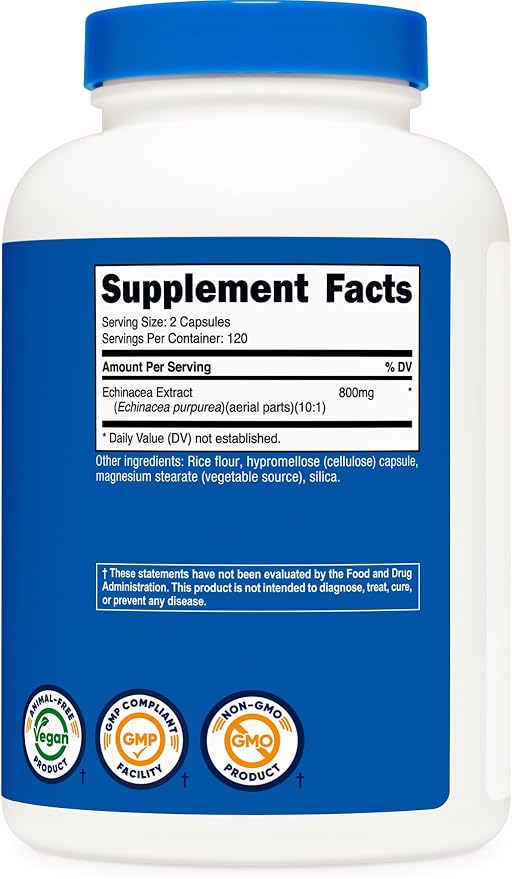 Echinacea 800 mg 240 caps Nutricost - Image 4