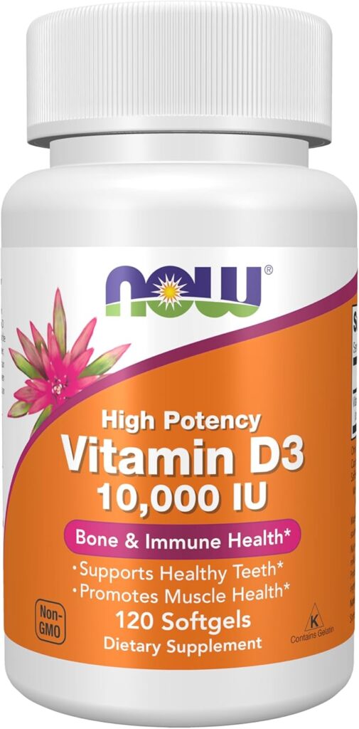 Vitamin D3 10000 IU 120 softgels NOW Foods