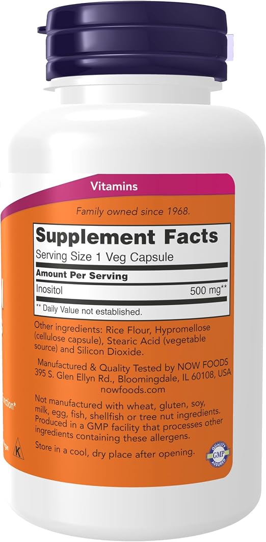 Inositol 500 mg 100 caps NOW Foods - Image 2