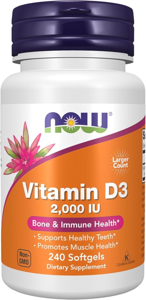 Vitamin D3 2000 IU 240 softgels NOW Foods