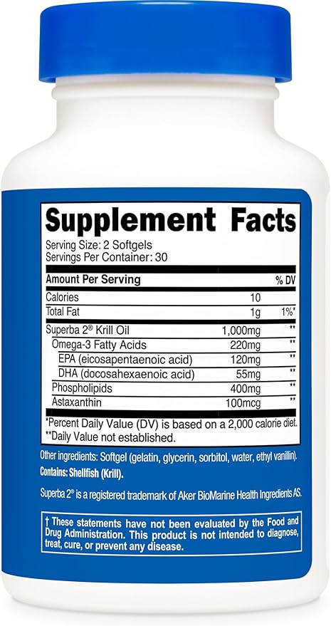 Krill Oil Complex 1000 mg 60 softgels Nutricost - Image 3