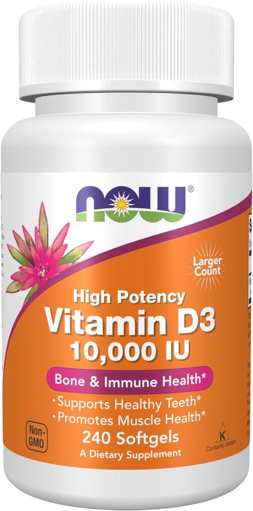 Vitamin D3 10000 IU 240 softgels NOW Foods