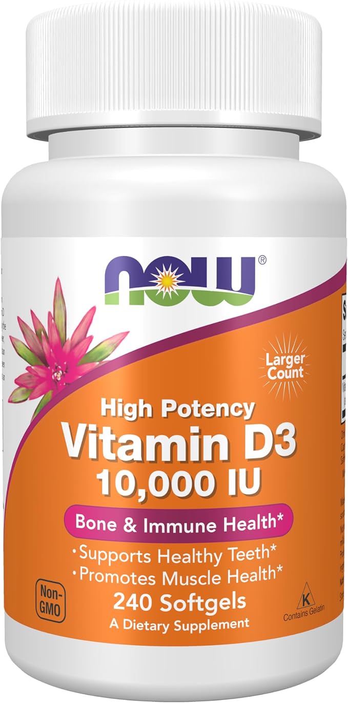 Vitamin D3 10000 IU 240 softgels NOW Foods