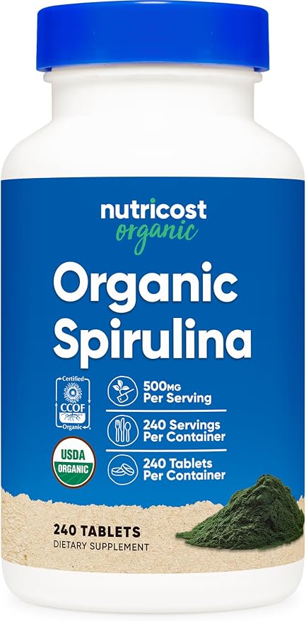 Organic Spirulina 240 tabs Nutricost