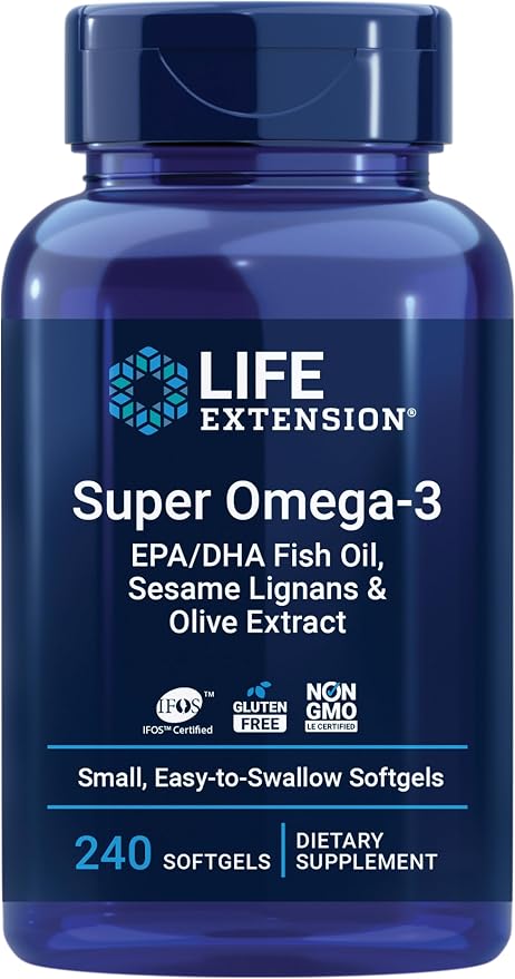 Super Omega 3 plus EPA/DHA 700/500  Fish Oil 240softgels Life Extension