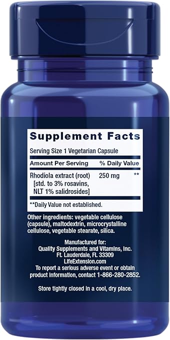 Rhodiola Extract 250mg 60caps Life Extension - Image 2