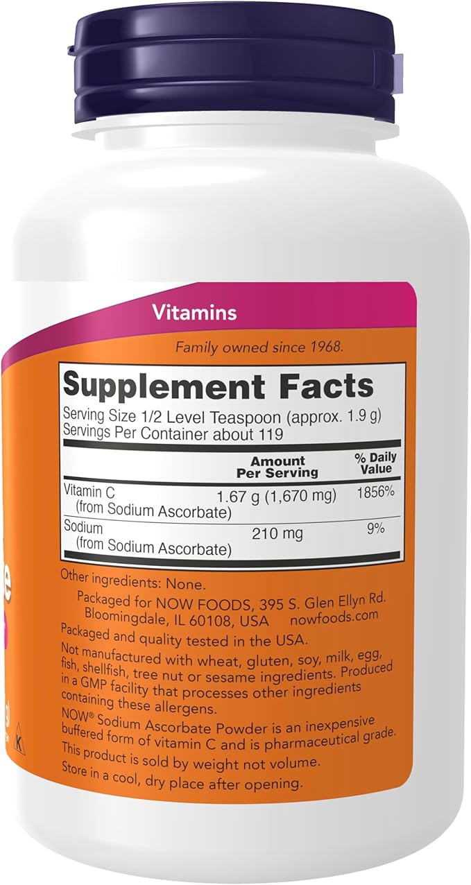Sodium Ascorbate 227 g NOW Foods - Image 2