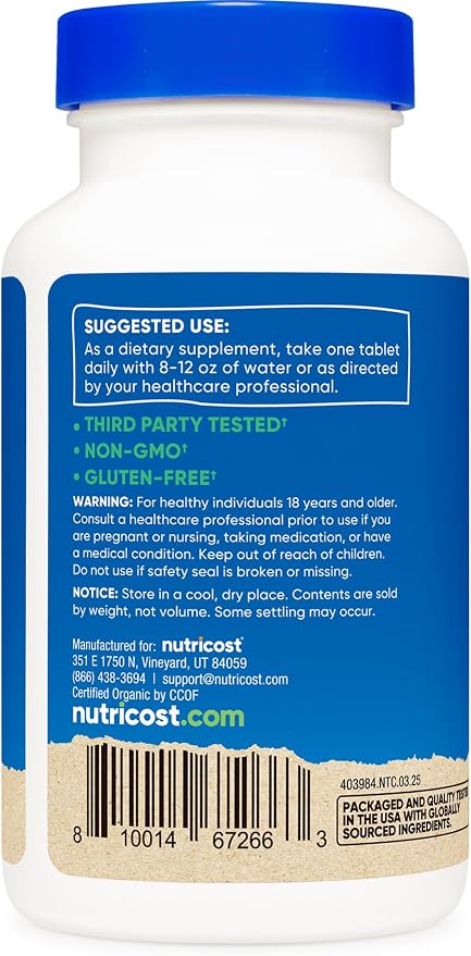 Organic Spirulina 240 tabs Nutricost - Image 3