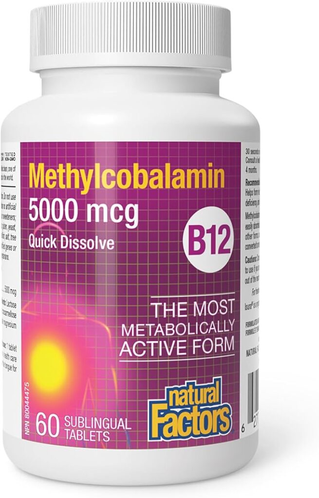 Vitamin B12 Methylcobalamin 5000mcg 60 tabs Natural Factors