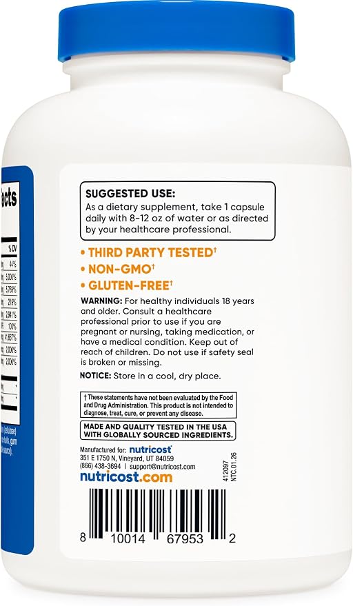 Vitamin B Complex 240 caps Nutricost - Image 3
