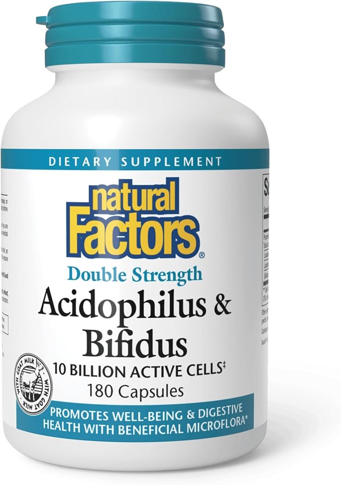 Acidophilus & Bifidus Double Strength 180caps Natural Factors