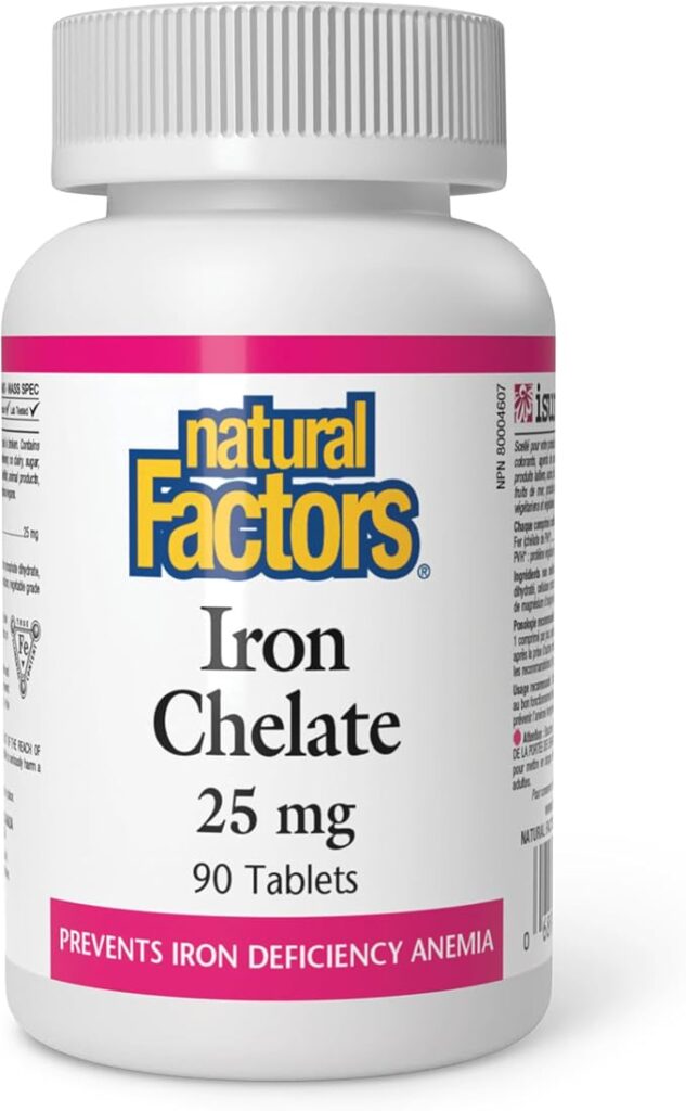 Iron Chelate 25mg 90tabs Natural Factors