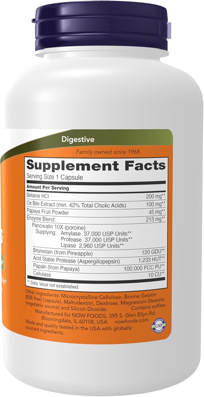 Super Enzymes 180 caps NOW Foods - Image 2