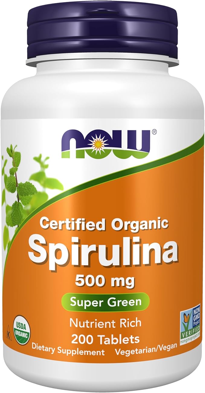 Spirulina 500 mg 200 tabs NOW Foods