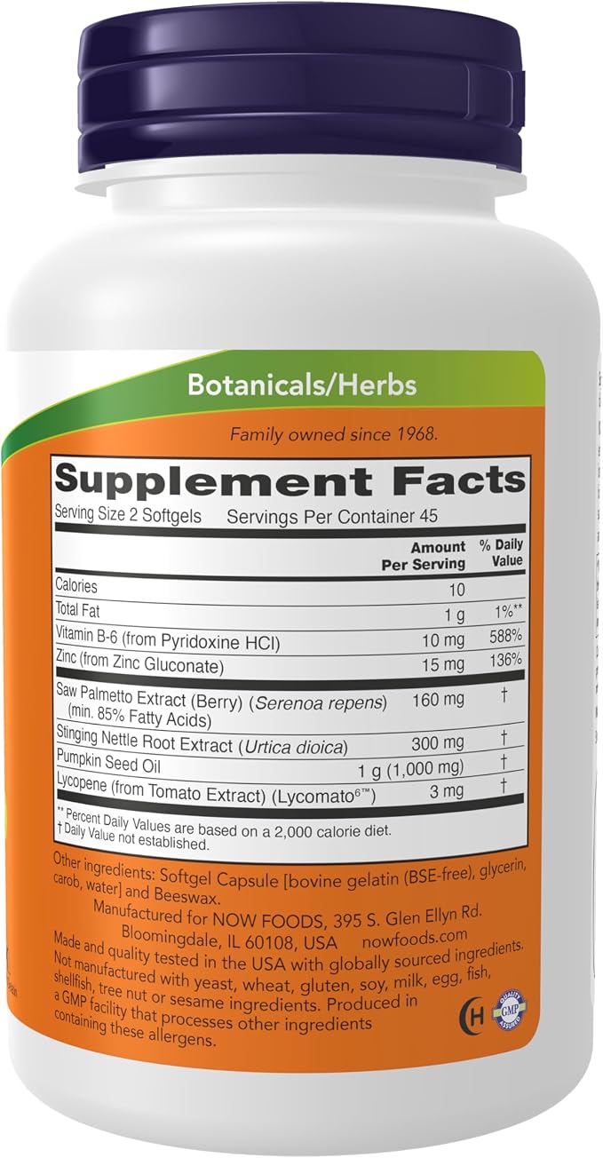 Prostate Support 90 softgels NOW Foods - Image 2