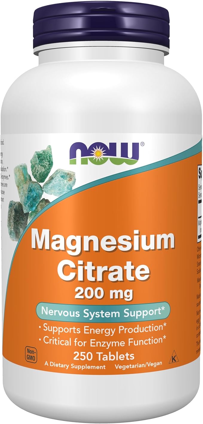 Magnesium Citrate 200 mg 250 tabs NOW Foods