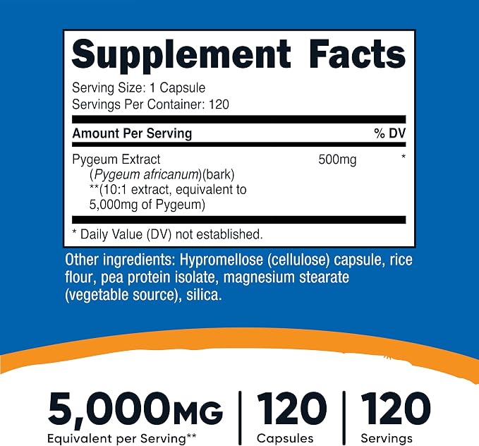 Pygeum 5000 mg 120 caps Nutricost - Image 2